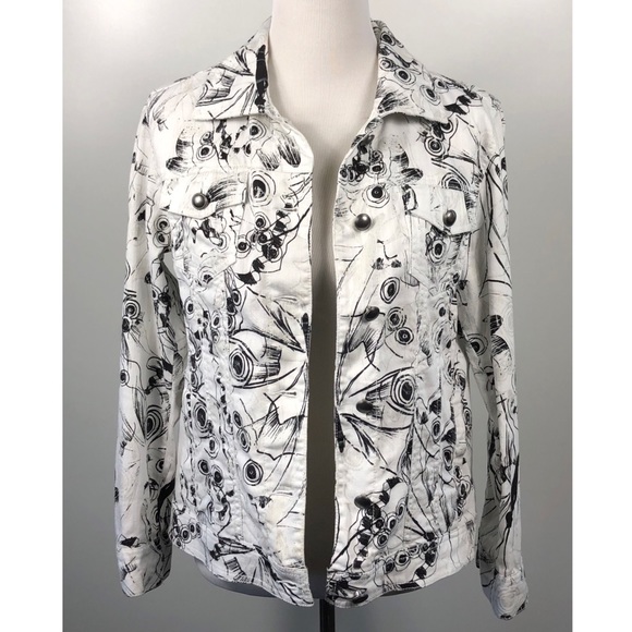 Chico’s Platinum White Denim Jean Jacket - Picture 6 of 8